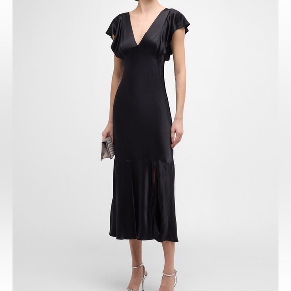 Rails Dina Flutter-Sleeve Satin Midi Dress - Picture 7 of 8